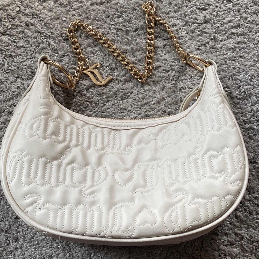 Juicy Couture Cream Shoulder Bag with Gold Chain